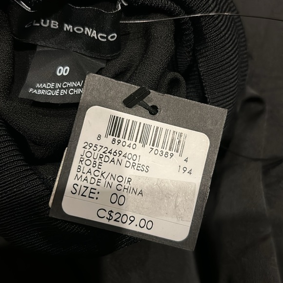 Club Monaco Black Turtleneck Dress NWT Size XS 00 - Picture 5 of 7